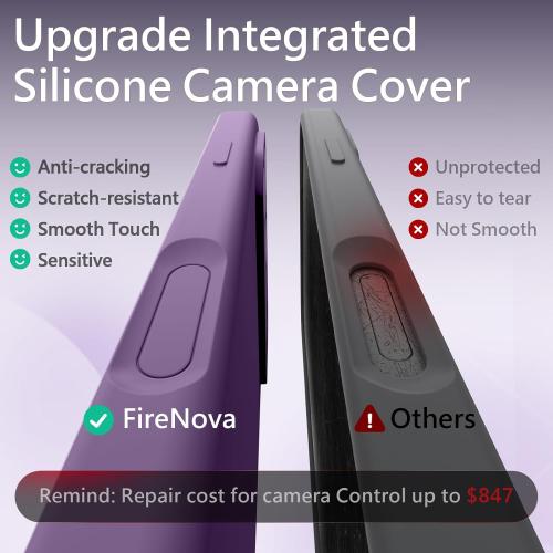 FireNova Magnetic for iPhone 17 Pro Max Case, Compatible with MagSafe, [Integrated Silicone Camera Control Button] [Camera Protection] Anti-Scratch Microfiber Lining Phone Case, 6.9, Light Purple