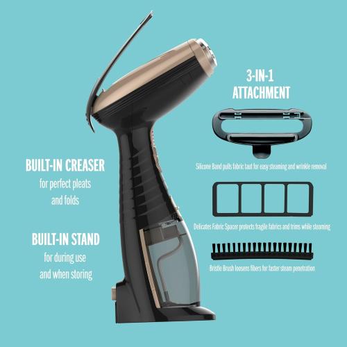 Conair Handheld Garment Steamer for Clothes, Turbo ExtremeSteam 1875W Fabric Steamer, Portable Handheld Design, Strong Penetrating Steam, Amazon Exclusive, Black