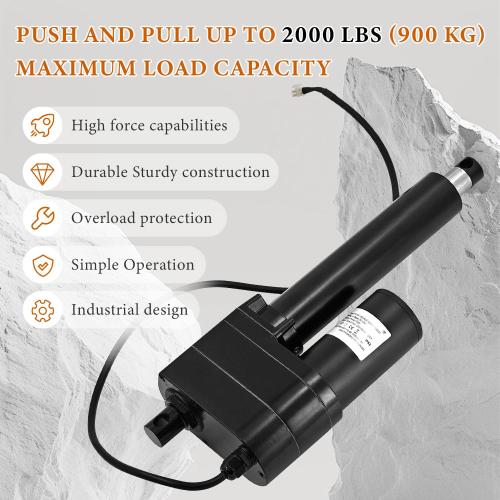 6 High Force Linear Actuator 2000 lbs 12V Heavy Duty Linear Thruster replace for PA-17 6 Inch Stroke Actuator for Agriculture & Industrial Applications with Potentiometer & IP65 Waterproof Protection ( no test )