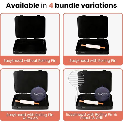 EasyKnead Roti Box with Lid and Rolling Pin and Roti Pouch and Roti Grill – Rotibox for Rolling Roti - Roti Making Box for Chapati, Paratha, Puri – Non-Slip Kneading Board Rotibox