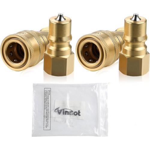 Vinsot 2 Set 1/4 Quick Disconnect Coupler Valve for Carpet Cleaning Wand Truck Mount Carpet Cleaning Wand Valve