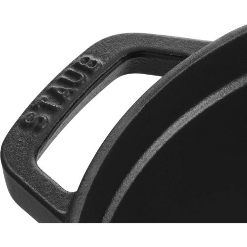 Black STAUB Cast Iron Dutch Oven Round Cocotte, Made in France, Black Matte