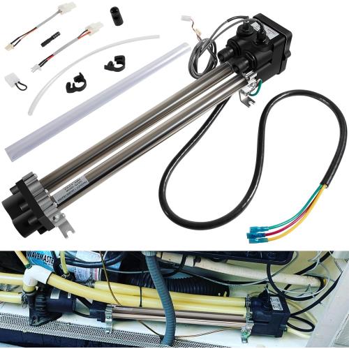 Camoo 26-C3160-2S Double-Barrel Low-Flow Heater Assembly 4.0KW for Watkins/Hot Spring/Tiger River/Hot Spot/Caldera/Laing tri-Bend Heater, 1.0/4.0KW 120/240 Volt, Replace C3160-2S, 73039, 73791, Black