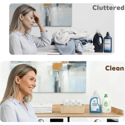 Laundry Room Washer and Dryer Countertop for Organization, 27.5 W x 54 L Solid Pine Wood Washer Dryer Countertop, Laundry Machine Topper with Edge Rails and Non-Slip Pads