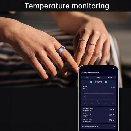 Violet, #18 Gugxiom Smart Ring, Health Tracker, NFC, Sleep Body Temperature Monitoring Step Counter with APP, Support Camera Remote Control Video Scrolling Book Page Flipping (Violet), 18, Gugxiomsiohwp9vdf-14