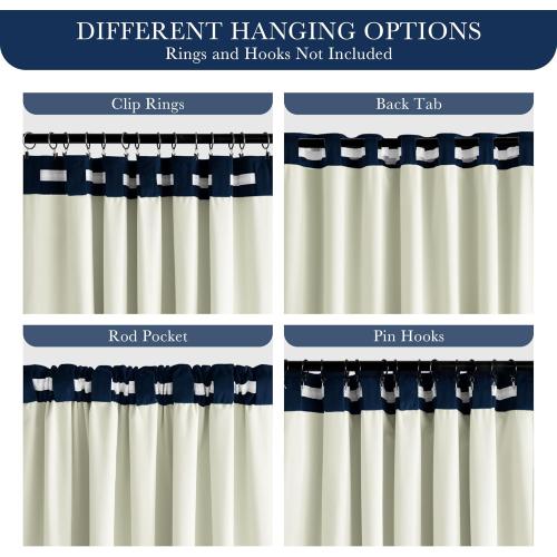 PONY DANCE 100% Blackout Cutains 90 inch Length 2 Panels Set, Navy Blue Velvet Thermal Insulated Window Drapes for Bedroom, Luxury Black Out Rod Pocket Back Tab Curtains for Living Room, W52 x L90