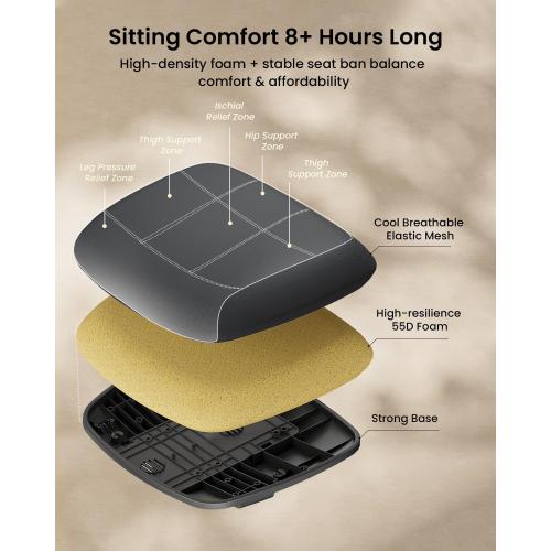 ProtoArc Ergonomic Office Chair – EC200 High-Back Mesh Computer Chair with Lumbar Support, 3D Adjustable Headrest & Sliding Seat for 8  Hour Comfort, Big & Tall Home Office Desk Chairs - Black
