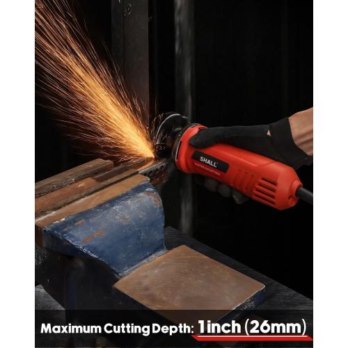 SHALL 3 Inch High-Speed Cut Off Tool, 3.5 Amp Metal Cutter Tool with 3Pcs Multifunctional Cut Off Wheels, 24000RPM Electricl Metal Cutting Tools for Steel, Inox, PVC