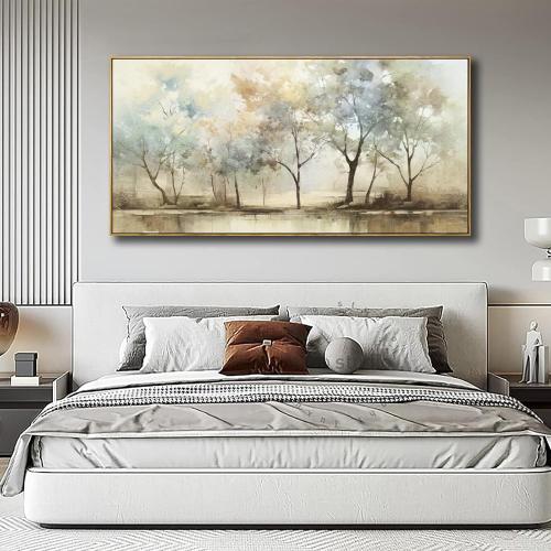 VHMING Abstract Wall Art Artwork Retro Trees Pictures Decor Canvas Painting Framed Ready to Hang Living Room Bedroom and Office Wall Decor 20x40 Inch