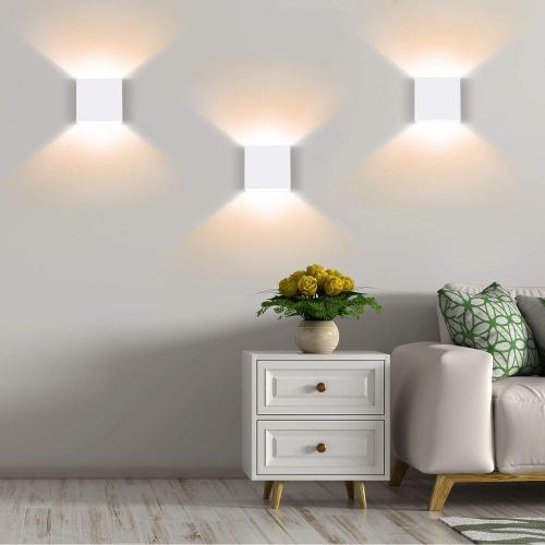 Lightess Modern Wall Sconce Dimmable 10W Hardwired, Up Down Wall Mount Lights Indoor Mini Metal LED Wall Lamp for Living Room Bedroom Hallway Decor, Warm White, O1181TP