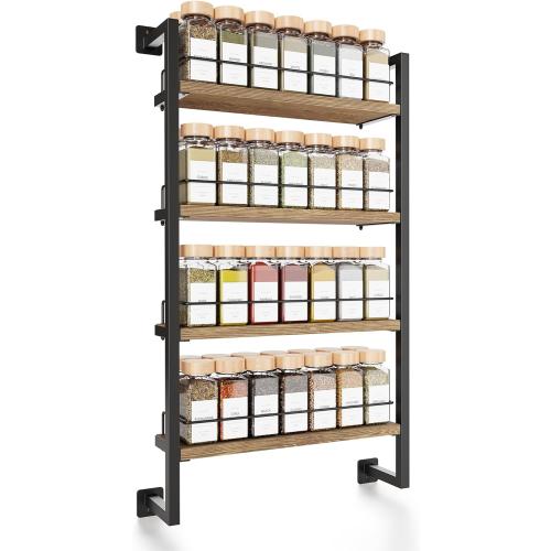 ZICOTO Space Saving Spice Rack Organizer Shelf for Wall Mount - Easy To Install Modern Hanging Racks For up to 56 Jars - Perfect Seasoning Organizer For Your Kitchen