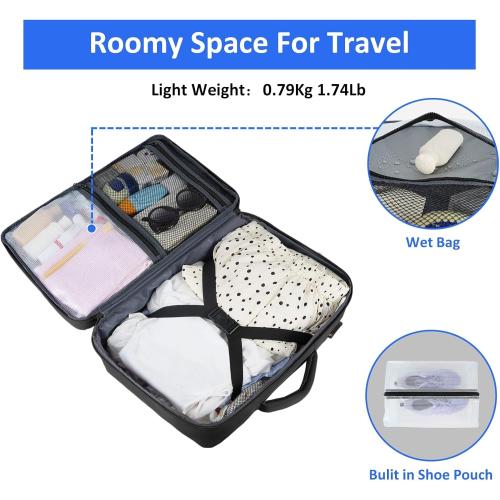 Taygeer Travel Laptop Backpack for Men Women, Airplane Approved Travel Backpack Suitcase with Usb Charging Port, Lightweight College 35l Luggage Bag 15.6inch Laptop Mochila Gifts for Business,Black