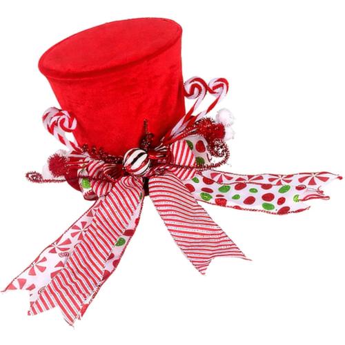 Festive Christmas Tree Topper Hat Decoration for Holiday Tree and Indoor Display