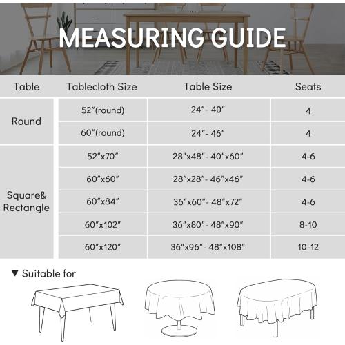 2 Pack Navy Tablecloth - 60 x 120 Inch Rectangle Table Cloth, Waterproof and Wrinkle Resistant Washable Polyester Table Cover for Dining, Buffet Parties and Camping