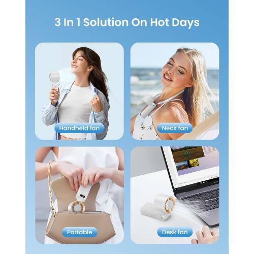 Handheld Portable Turbo Fan with Ice Cooler, Speed (1-199) 5500mAh Rechargeable Personal Fan,[20H Cooling Time] Mini Yet Powerful [20000 RPM] Small Pocket Fans for Travel/Outdoor/Home/Office, White