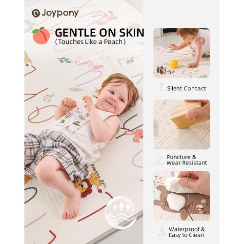 Baby Play Mat 59x71 Inch, 2 in 1 Fabric & XPE Dual-Sided Design Foldable Play Mats for Babies and Toddlers, Waterproof & Anti-Slip Baby Mat for Floor, Portable Baby Foam Crawling Mat with Travel Bag