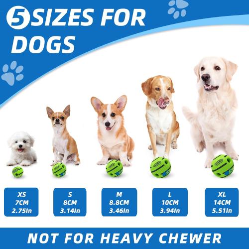 Dog Toys Ball, Interactive Dog Ball, Shaking with Gibbering Sound, for Training & Herding, S, 3.14 in (8 cm)