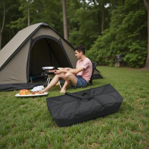 Heavy Duty Canopy & Roof Tent Storage Bag - XL Water-Resistant Organizer for Camping Cot, Hammock Cover, Grill Tools,Fishing Rods & Keyboard Stand with MOLLE Straps (29''(L)x5.9''(W)x5.9''(H))