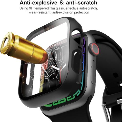 JERXUN 6 Pack Case with Screen Protector for Apple Watch Series 9/8/7 41mm