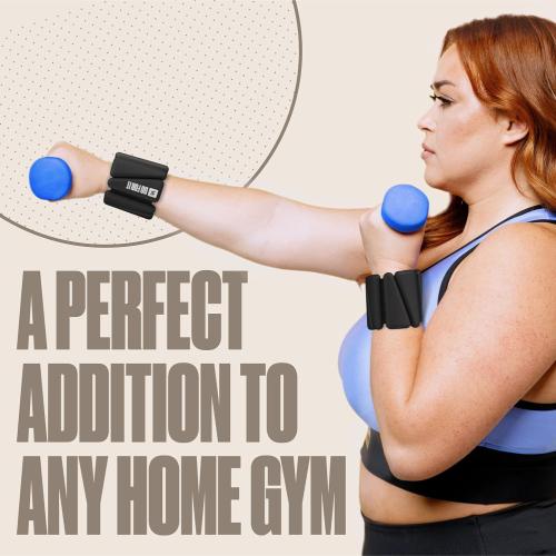 SPORTBIT Wrist and Ankle Weights for Women - Set of 2 (1lb Each) Wearable Ankle & Wrist Weights - Leg & Arm Bands, Silicone Weighted Bracelets for Workout, Walking, Running, Yoga, Pilates