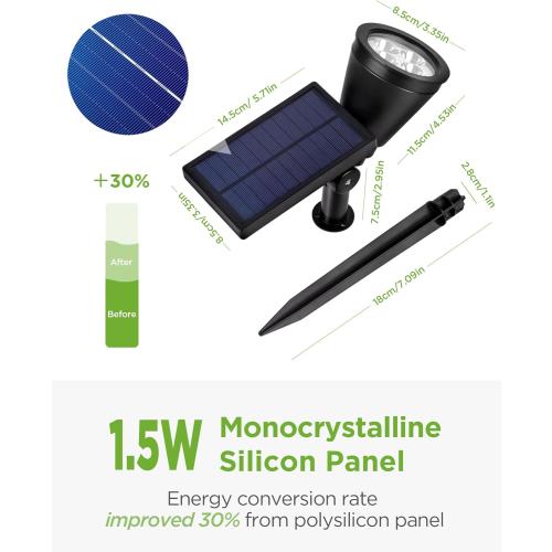 InnoGear Solar Lights for Outside, Solar Lights Outdoor Waterproof Solar Garden Yard Spot Lights Spotlight Pathway Landscape Lighting Wall Light Auto On/Off, Pack of 4 (Warm White) 4 Warm White