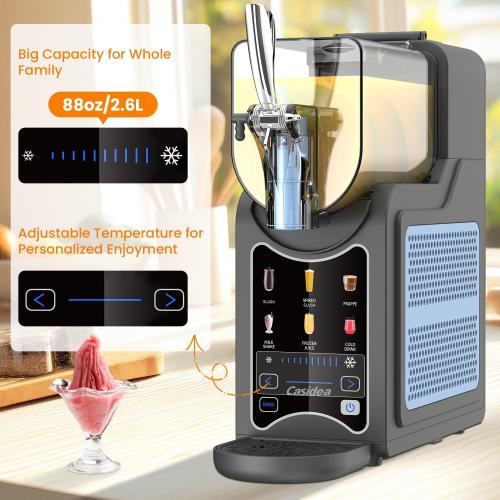 6 in 1 Slushie Machine for Home, No Ice Needed Slushy Machine 88oz Frozen Drink Maker, Bigger Tank, Auto Clean, Easy to Make Slush, Juice, Frappe, Milk Shake, Cold Drink and Cocktail