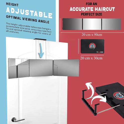 The 360 Mirror - 3 Way Mirror for Self Hair Cutting - Adjustable Trifold Barber Miror to Cut Your Own Hair - Tri Fold Self Haircut System for Men and Women Braiding - Three Sided Miror for Haircuts‼️light dirt and good condition‼️