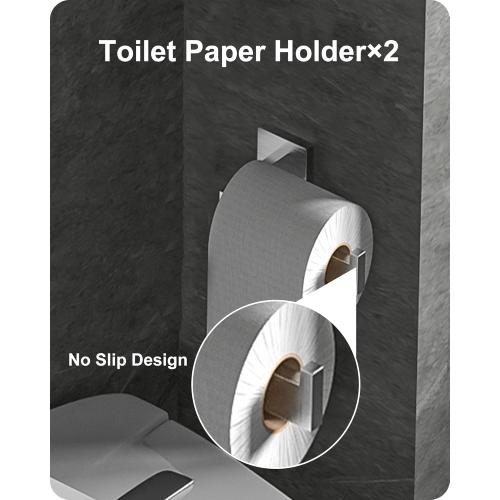 Square Bathroom Hardware Set, Bathroom Accessories Set10 Pieces Includs 16 inch Towel bar, Square Towel Ring, Toilet Paper Holder, Towel Hook (Brushed Nickel-10PCS-16Inch)