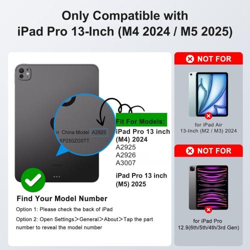 Keyboard Case for iPad Pro 11 inch Magic-Style Magnetic Keyboard Case with Multi-Touch Trackpad, Floating Cantilever Stand Compatible with iPad Pro 13 inch