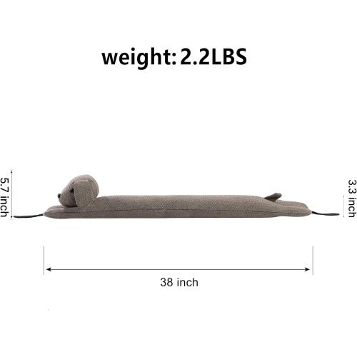 Sunolga Linen Door Draft Stopper for Bottom of Door and Window, Weighted Cute Animal Seal Strip for Wind, Noise, Dust, Door Snake and Sweep for Home Essentials Decorative, 38 Air Blocker, Brown Dog