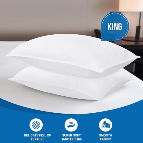 Utopia Bedding Bed Pillows for Sleeping (White), King Size, Set of 2, Hotel Pillow, Cooling Pillows for Side, Back or Stomach Sleepers