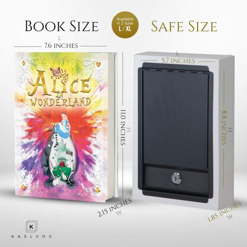 Fake Book Box - Small Safe Box with Combination Lock - Hidden Safe in Plain Sight - Diversion Safes - Secret Safes (Alice) (X-Large)