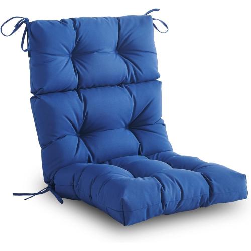 Outdoor/Indoor High Back Chair Cushion, Waterproof All-Weather Stuffed High Rebound Foam Adirondack Chair, Navy Blue