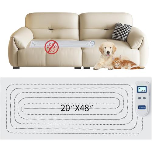 scat mats for Dogs Rechargeable Indoor scat mat for Cats Shock Mat | shock mat for cats 3 Modes Auto Cycle Cat Repellent Training Mat keep dogs off couchFurniture Sofa Bed Carpet（41x19）
