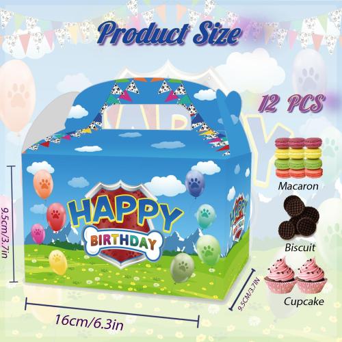 HKAHDID 12Pcs Cartoon Puppy Birthday Decorations, Cartoon Dog Party Favors Gift Boxes for Boys and Girls Party Theme Supplies