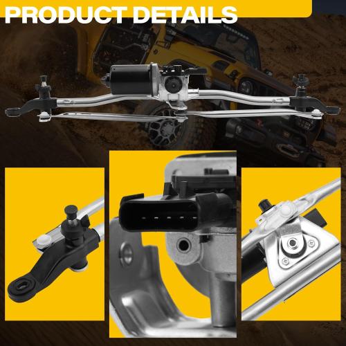 55077859AB Front Windshield Wiper Motor and Linkage Assembly Fit for 2007-2018 Jeep Wrangler Windshield Wiper Linkage Replace# 55077859AD, 55077859AC
