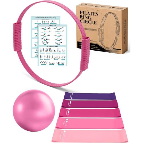 Pilates Ring, Silicone Magic Pilates Rings, Lightweight & Durable Flexible Fitness Circle Exercise Equipment for Toning Arms, Thighs,Legs, Core,Yoga & Physical Therapy