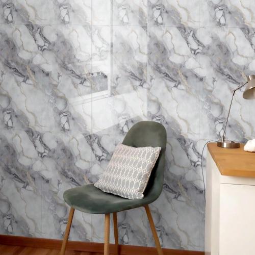 10pcs Thick Marble Peel and Stick Waterproof Wall Panels,Heat-Resistant Backsplash Tile, 23.6x11.8 PVC Foam Wall Sticker for Kitchen,Living Rooms,TV Walls,Colorful (Not Real Tile 19.4Sq. Ft.)