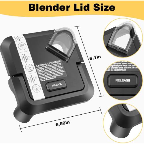 Replacement Locking Lid for Ninja Blender 72 OZ Pitcher BL610 BL642 BL682 BN701 BN751 BN700 BN801 BN750 CO610B DB751A BN800 CT610, Lid Replacement Compatible with Ninja Blender 72OZ Pitcher New Model