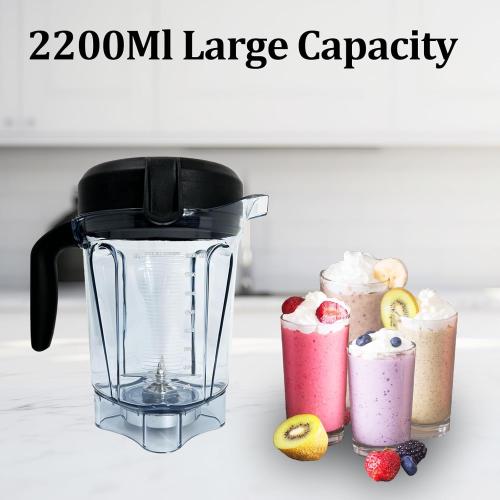 Blender Pitcher 64oz Low-Profile, Compatible with 750 5300 5200 5000 7500 6300 Vm0102 Vm0103 Vm0197 E310 G/Classic C/Explorian/Commercial series etc