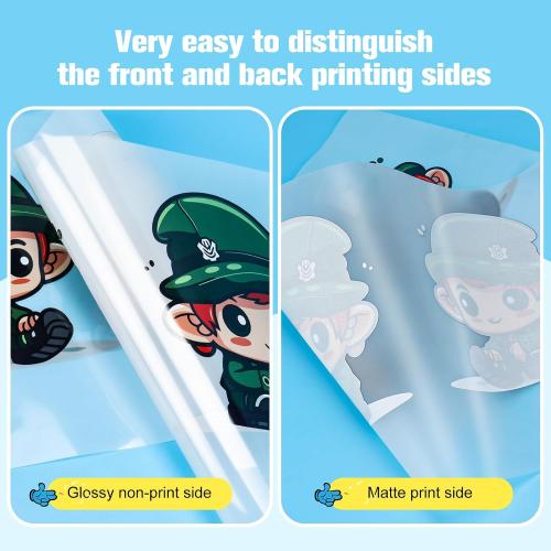 Yamation DTF Transfer Film Glossy: 8.5 x 11inch 50 Sheets PET Paper Glossy Clear Cold Peel Direct to Film Transfer Film for Tshirt