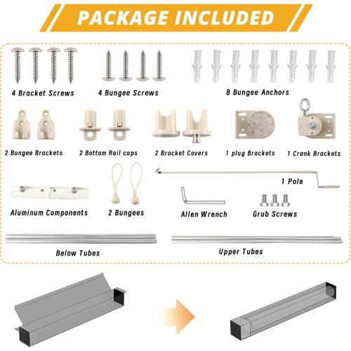 Outdoor Roller Shades，Cordless Patio Roller Up Blinds with Shade Cloth for Porch Gazebo Pergola Balcony Backyard，2 Poles & 1 Fabric，Sesame，72 Wx72 H