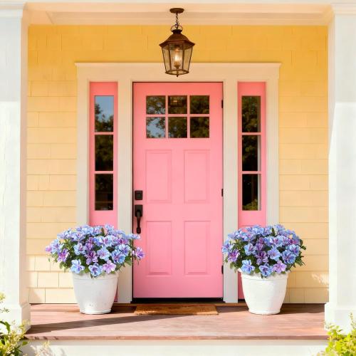 Hommyea Artificial Fake Flowers for Outdoor, 8 Bundles Faux Plants Silk Flowers Spring Decoration UV Resistant No Fade Plastic Flowers for Outside Planters Home Porch Patio Yard Garden Decor
