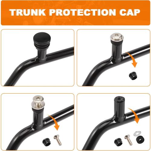 Motorcycles Air Wing Black Luggage Rack Carrier Trunk Top Rack Rail Mount Compatible with Harley Touring CVO Street Glide Electra Glide Road Glide Road King Ultra Limited 1984-2025