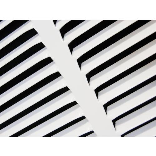 Size  16'' x 34'' HVAC Premium 16'' x 34'' [Duct Opening] Flat Stamped Steel Return Air Grille - Sidewall and Ceiling - HVAC Vent Duct Cover - White [Outer Dimensions: 17.75''w X 35.75''h]