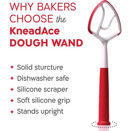 KneadAce Dough Wand, Reinvented Danish Dough Whisk for Sourdough Mixing
