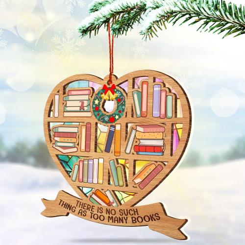 Book Ornament for Christmas Tree 2025 - Book Lovers Gifts - Suncatcher Ornament for Book Lovers for Book Lovers - Book Club, Bookworms, Librarian, Reader Christmas Ornament