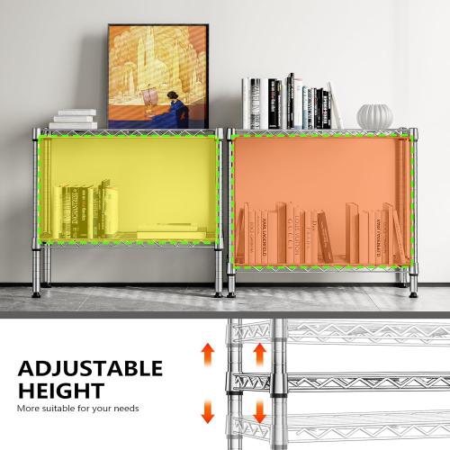 MZG 220 lbs 2 Tier Storage Rack Metal Wire Shelving Unit, Storage Standing Household Shelf Organizer for Laundry Bathroom Kitchen Pantry Closet Garage Utility Room, Chrome 11.8 D x 27.6 W x 23.4 H‼️COLOR BLACK‼️
