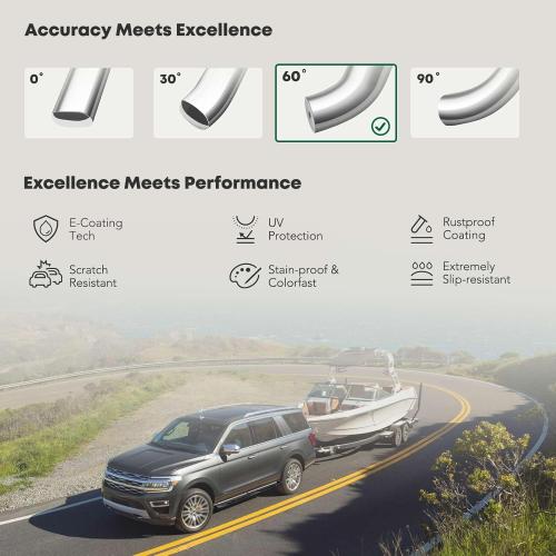 YHTAUTO 3 Inch Running Boards Side Steps Compatible with Nissan Rogue 2014-2020, Rogue Select 2015, Rogue Sport 2017-2020, SUV, Round Stainless Steel Polished Chrome, Cab Side Step Rails