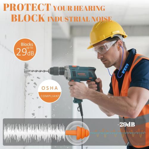 Bluetooth Earplug Headphones for Work, Replaceable Ear Tips